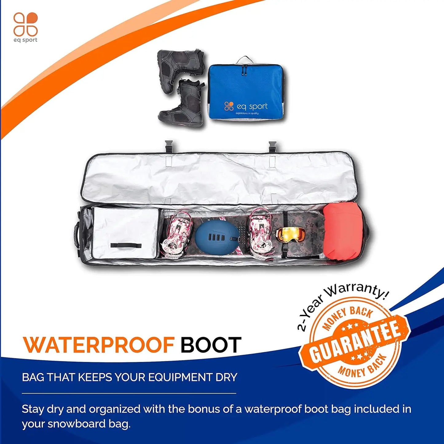 Padded, Durable, Waterproof Snowboard Bag