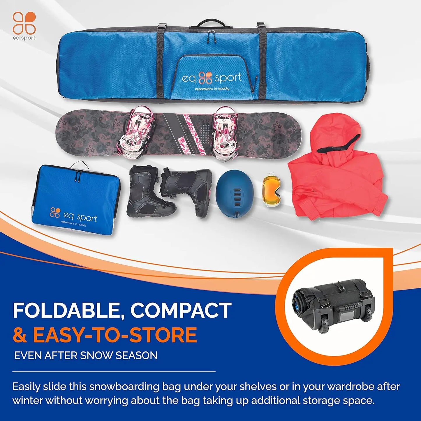 Padded, Durable, Waterproof Snowboard Bag